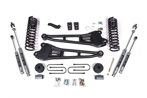 BDS 4 Inch Lift Kit w/ Radius Arm, Ram 3500 w/ Rear Air Ride (2013-2018) 4WD Gas