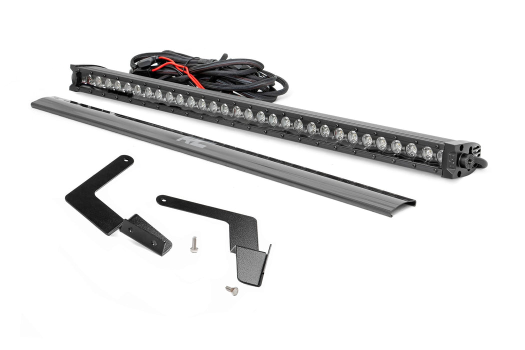 LED Light Kit - Lower Grille Mount - 30 inch Black Single Row - White DRL - Toyota Tacoma (16-23)