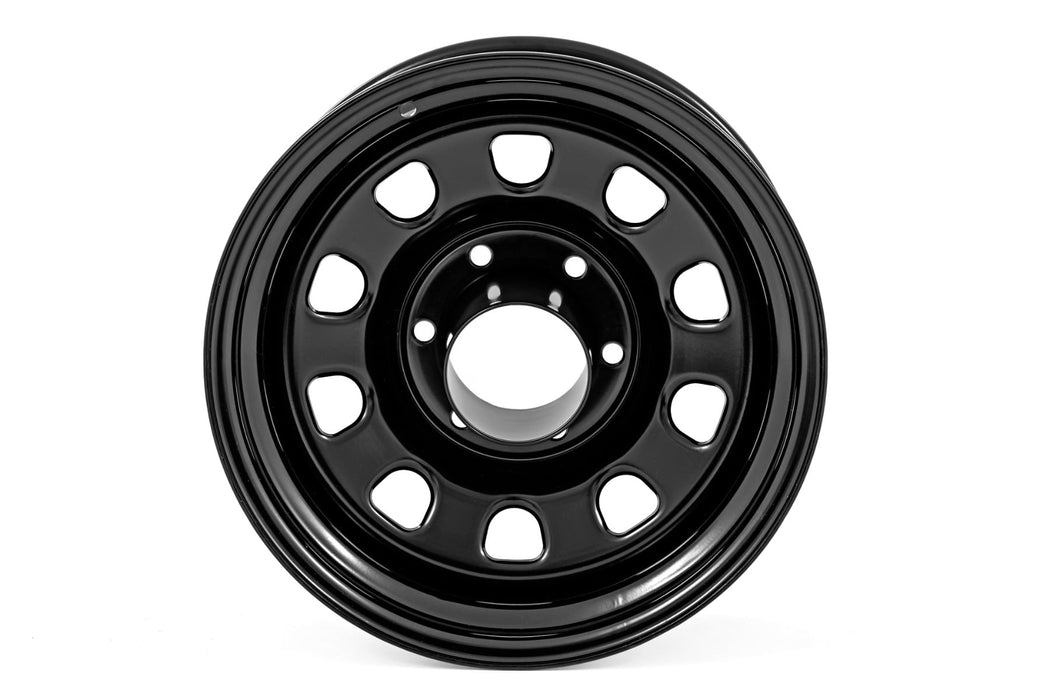 Rough Country Steel Wheel/Black/15x8/5x4.5/3.30 Bore/-19