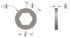 3/4" Hex