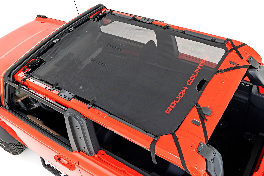 Rough Country Mesh Bikini Top Plus, Black, Ford Bronco 4WD (2021-2024)