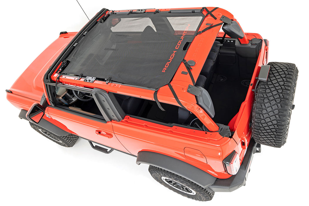 Rough Country Mesh Bikini Top Plus, Black, Ford Bronco 4WD (2021-2024), view 2