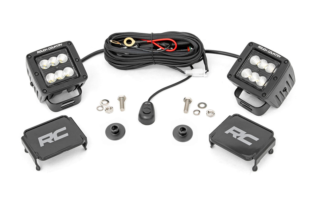 LED Light Kit - Ditch Mount - 2 inch Black Pair - Flood Pattern - Ford Bronco (21-24)