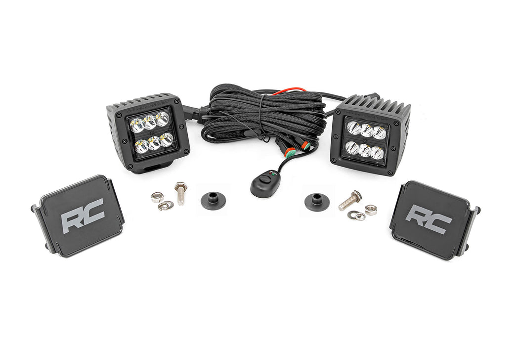 LED Light Kit - Ditch Mount - 2 inch Black Pair - Spot Pattern - Ford Bronco (21-24)