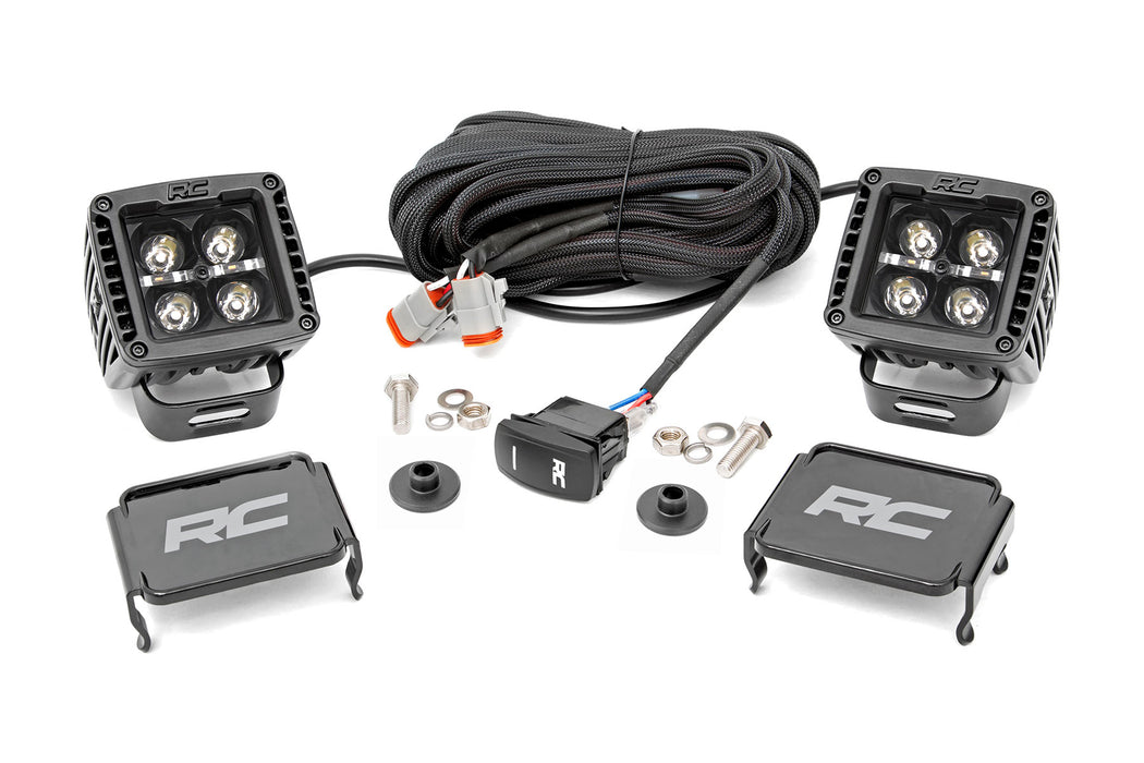 LED Light Kit - Ditch Mount - 2 inch Black Pair - Amber DRL - Ford Bronco (21-24)