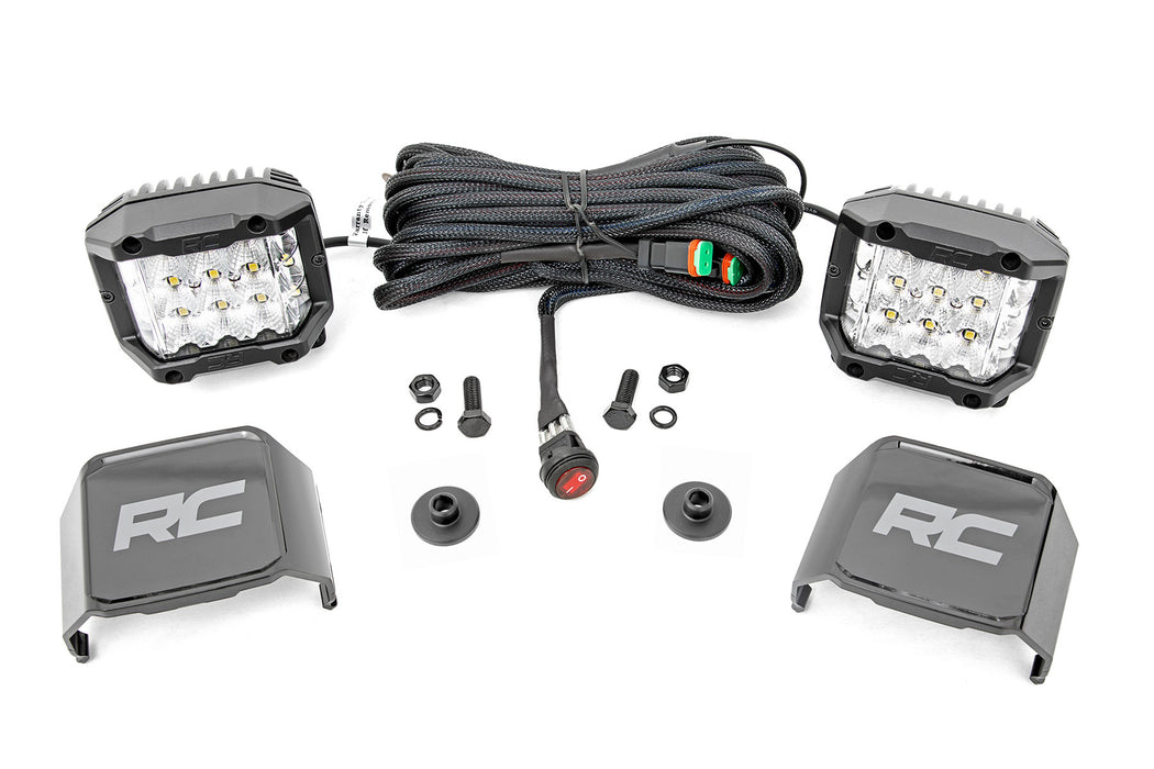 LED Light Kit - Ditch Mount - 2 inch Chrome Pair - Wide - Ford Bronco 4WD (21-24)
