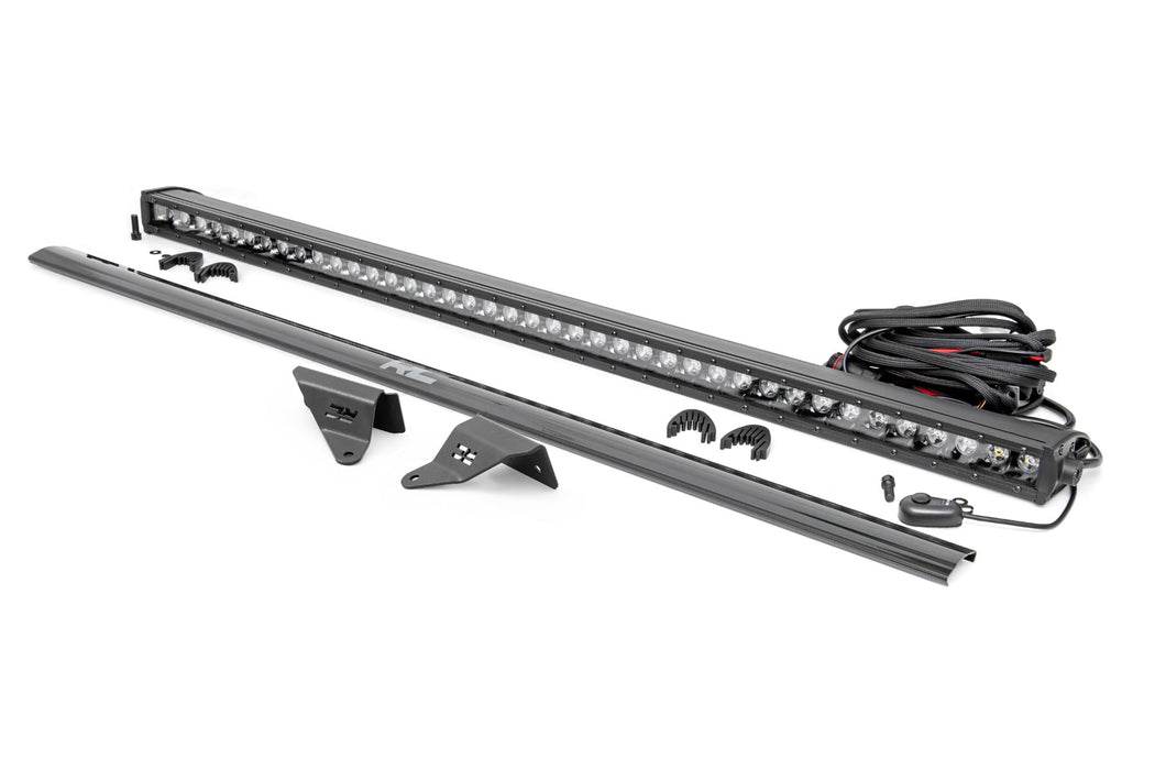 Rough Country LED Light Kit - Upper Windshield - 40" Black Single Row | Ford Bronco (21-25)