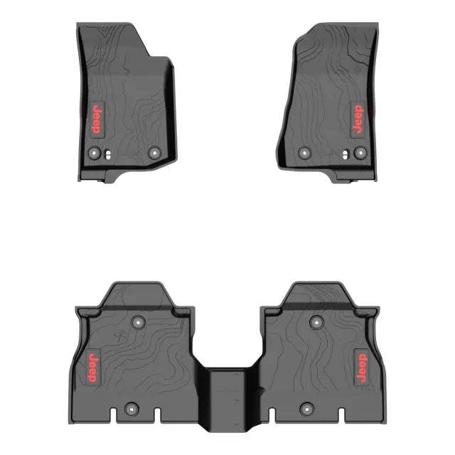Jeep Wrangler JL 4-Door All-Weather Floor Mats, Gas, Black