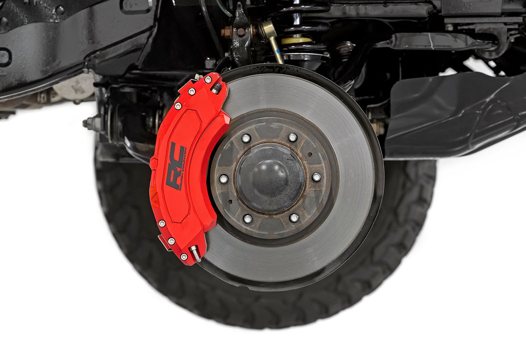 Rough Country Caliper Covers - Front and Rear - Red | Ford F-250/F-350 Super Duty (23-25)