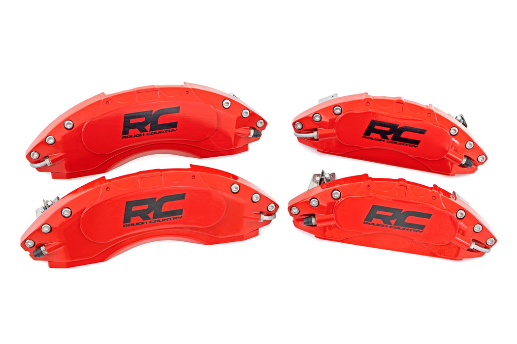 Rough Country Caliper Covers - Front and Rear - Red | Toyota Tacoma 2WD/4WD Exc SR SR5 &amp; Prerunner (2024-2025)
