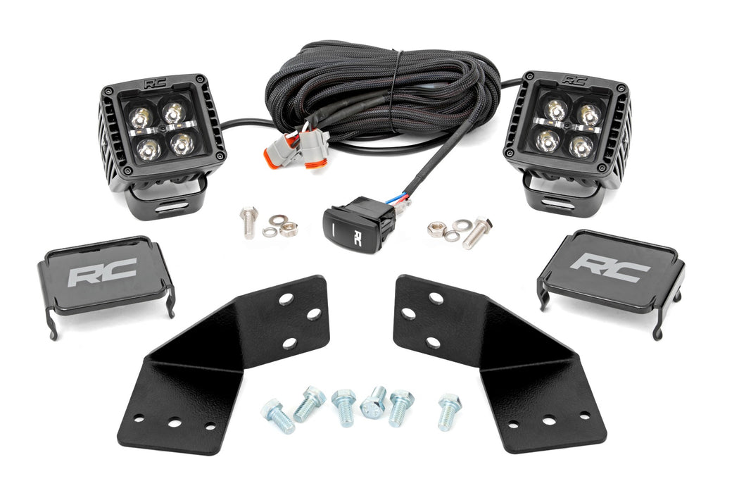 Rough Country LED Light Kit - Rear Mount - 2" Black Pair - Amber DRL - CFMOTO UFORCE 1000