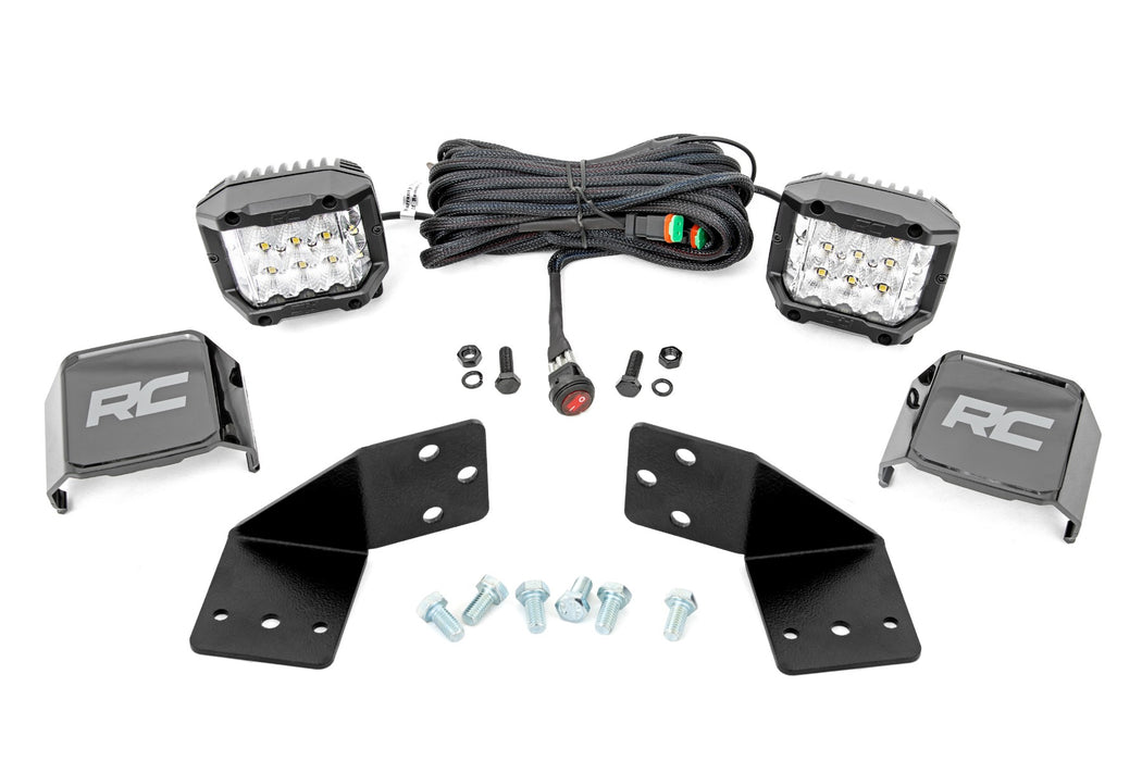 Rough Country LED Light Kit - Rear Mount - 3" Chrome Pair - Wide Angle - CFMOTO UFORCE 1000