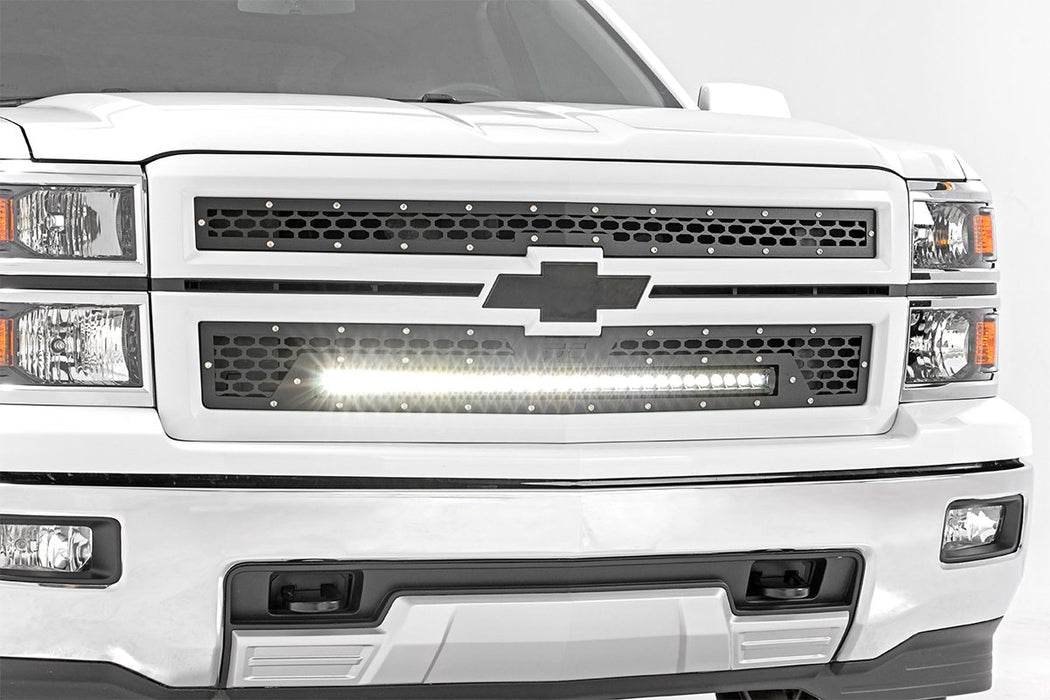 Mesh Grille - 30 inch Single Row LED - Black - Chevy Silverado 1500 (14-15)
