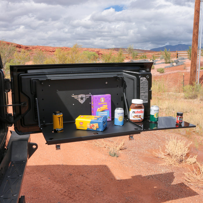 Combat Off Road Chow Hall Tailgate Table with Cutting Board | Jeep Wrangler JK/JL (07-26) | P/N 99-1041