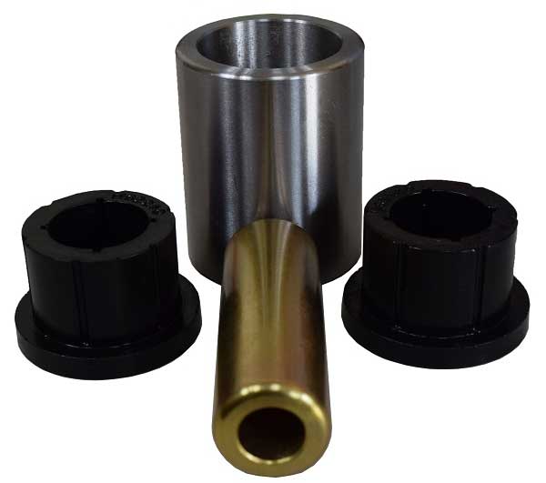 DOM Sleeve & Poly Bushing 2 5/8 Inch Mounting Width 9/16 Inch Bolt Hole