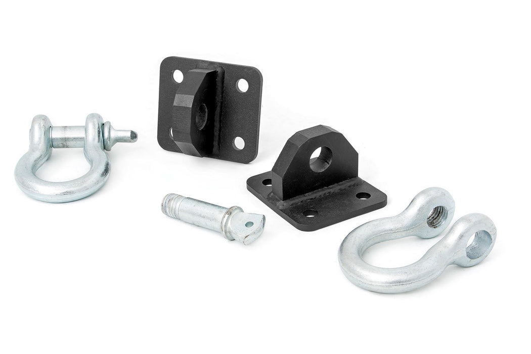 Rough Country D Ring Shackles and Mounts - TJ Stubby - XJ Winch | Jeep Cherokee XJ (84-01)/Wrangler TJ (97-06)