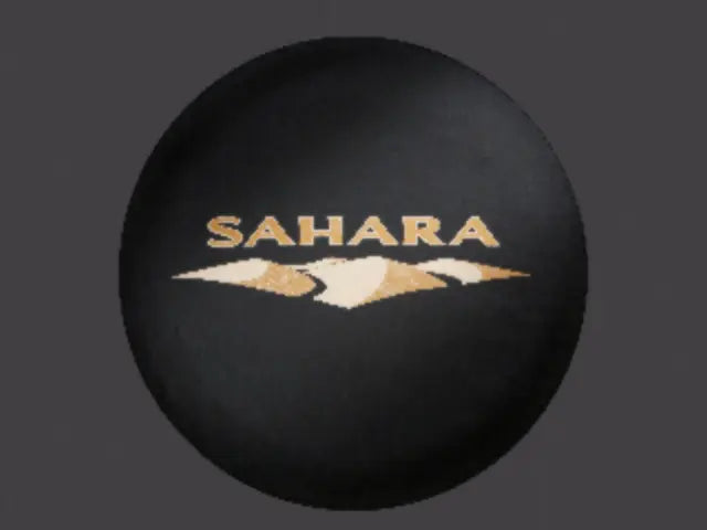 Spare Tire Cover, Sahara Logo on Black Denim