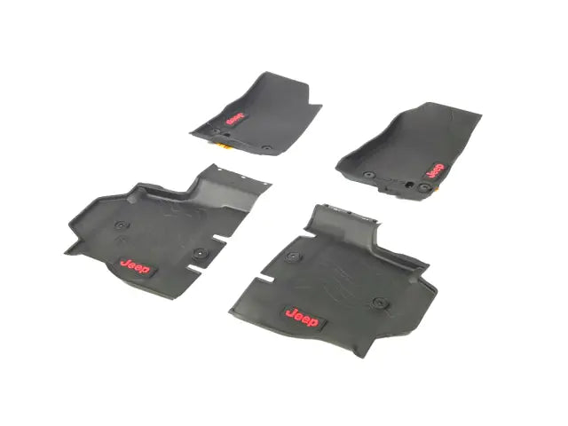 Jeep Wrangler JL 4-Door All-Weather Floor Mats, Gas, Black