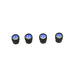 Valve Stem Caps, Set of 4, Black with White Center