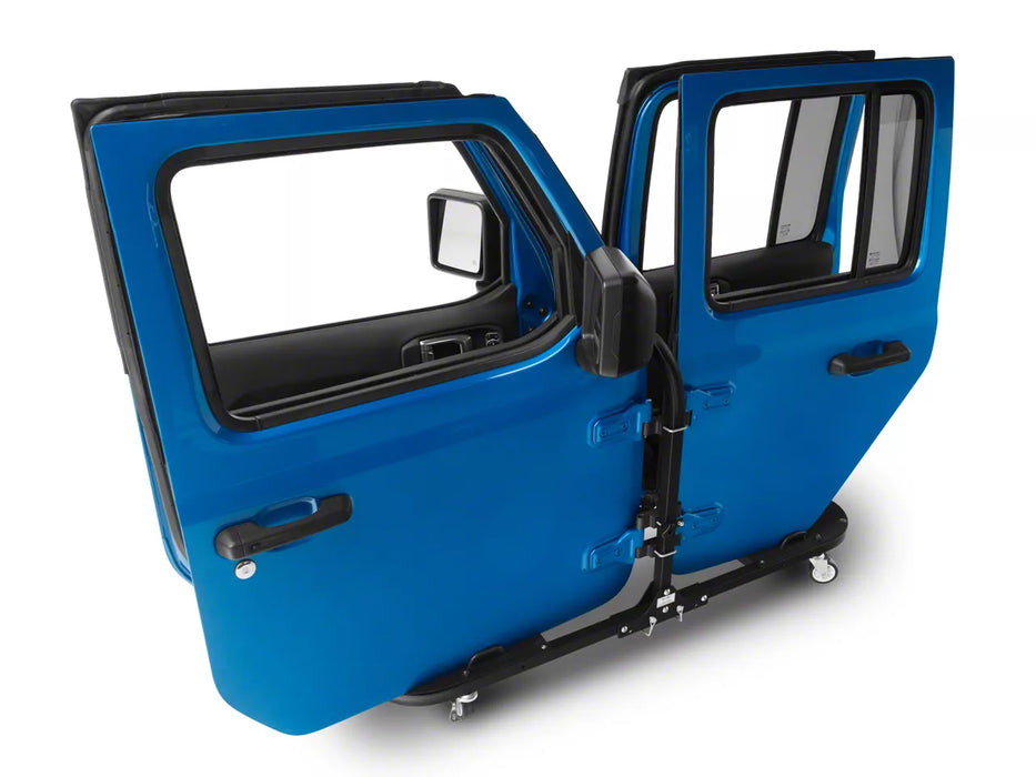 EZ4X4 Jeep 4 Door Aluminum Folding Rolling Door Cart - Storage Door Rack Holder Stand