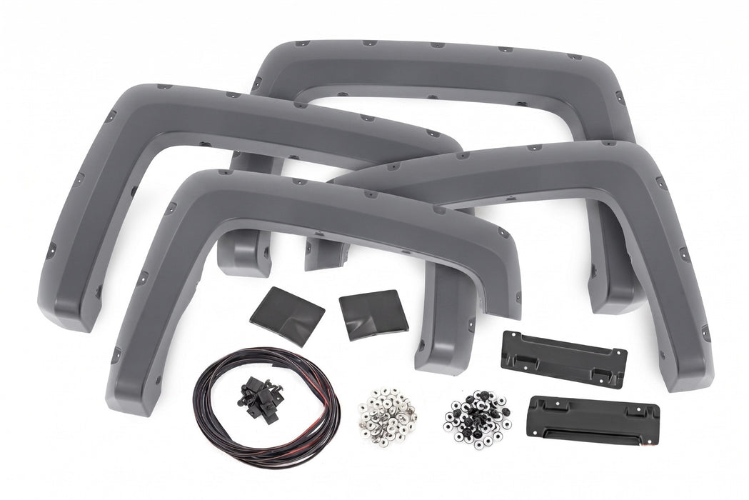 Rough Country Pocket Fender Flares, 6'7" & 8' Bed, G1C Overcast, Chevy Silverado 1500 (2014-2018)/2500HD, view 3