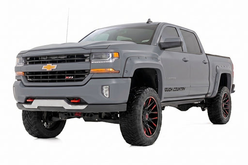 Rough Country Pocket Fender Flares, 6'7" & 8' Bed, G1C Overcast, Chevy Silverado 1500 (2014-2018)/2500HD, view 2