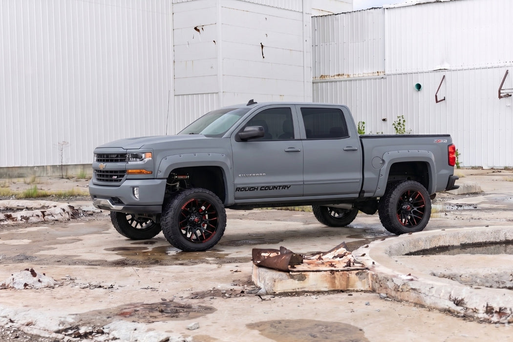 Rough Country Pocket Fender Flares, 6'7" & 8' Bed, G1C Overcast, Chevy Silverado 1500 (2014-2018)/2500HD, view 5