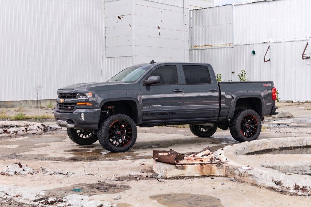 Rough Country Pocket Fender Flares, 6'7" & 8' Bed, GJI Shadow Gray, Chevy Silverado 1500 (2014-2018)/2500HD, view 6