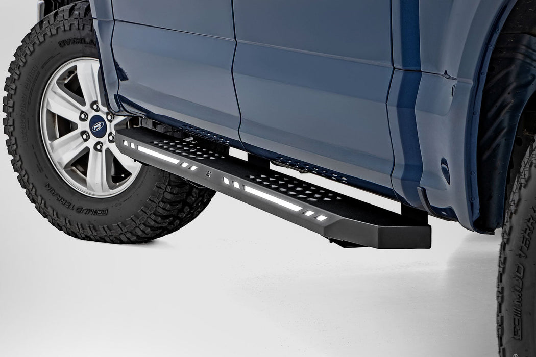 Rough Country AC2 Running Boards - Amber/White - Crew Cab | Ford F-150/Lightning/F-250/F-350/Raptor (15-25)