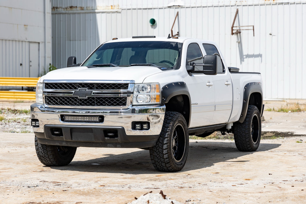 Rough Country Pocket Fender Flares - GBA Black | Chevy Silverado 1500/2500HD/3500HD (07-14)