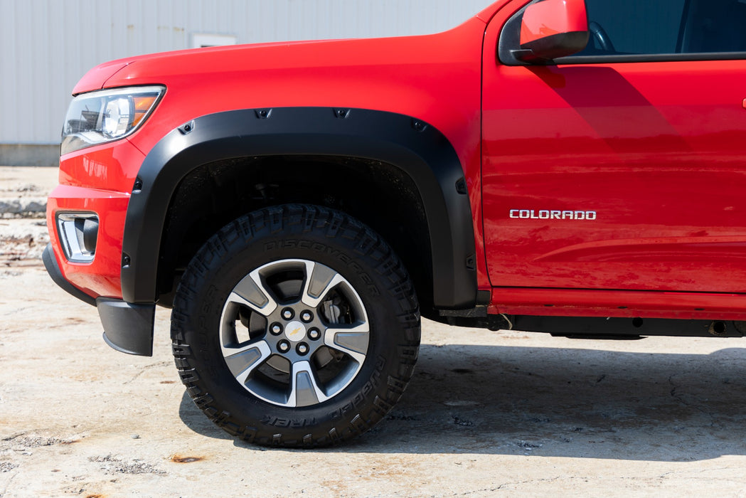 Rough Country Pocket Fender Flares, GAN Silver Ice, Chevy Colorado 2WD/4WD (2015-2022), view 6