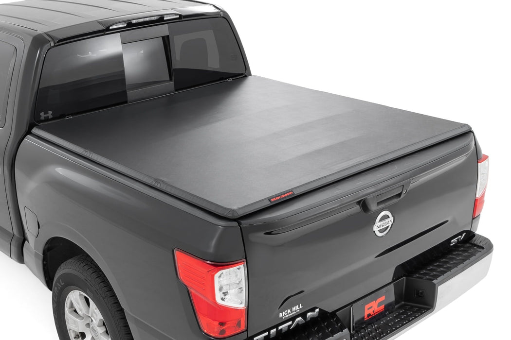 Rough Country Soft Tri-Fold Bed Cover - 5'7" Bed | Nissan Titan 2WD/4WD (2017-2024)
