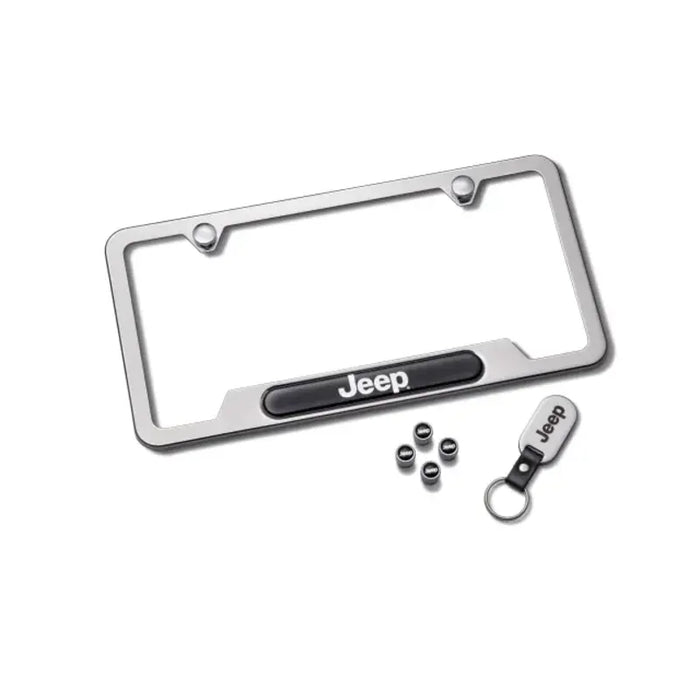 Mopar 82215852 Jeep License Plate Frame Gift Set - Polished