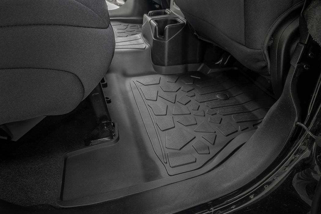 Rough Country Flex Fit Floor Mats - FR &amp; RR - 4 Door | Jeep Wrangler Unlimited 4WD (18-25)