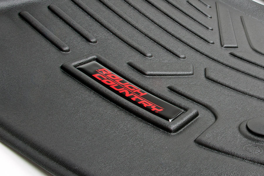 Rough Country Floor Mats - FR &amp; RR - FR Buckets | Ford F-150 (15-25)/F-150 Lightning (22-25)/Raptor (17-25)