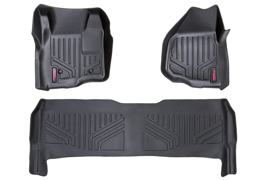 Rough Country Floor Mats - FR &amp; RR - Depressed Pedal | Ford F-250/F-350 Super Duty (11-16)