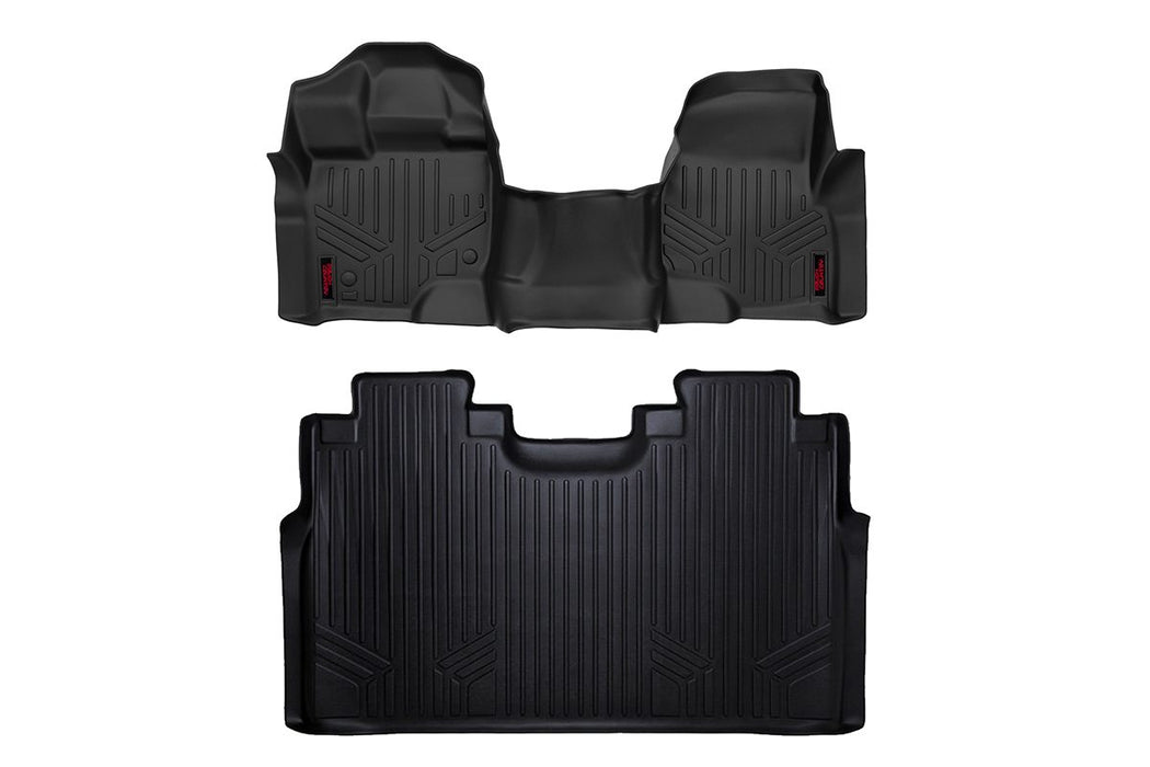 Rough Country Floor Mats - FR &amp; RR - Over Hump | Ford F-150 (15-25)/F-150 Lightning (22-25)/Raptor (17-25)