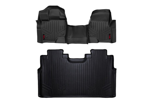 Rough Country Floor Mats, FR & RR, Over Hump, Ford F-150 (2015-2025)/F-150 Lightning (2022-2025)/Raptor (2017-2025)
