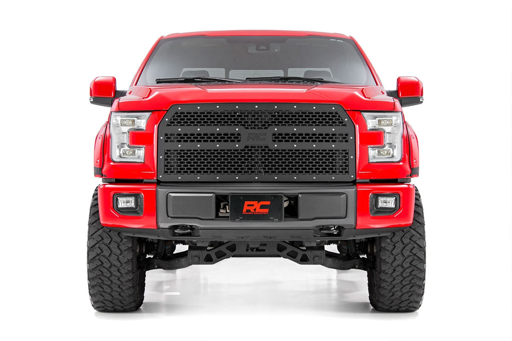 Rough Country Mesh Grille, Ford F-150 2WD/4WD (2015-2017), view 2