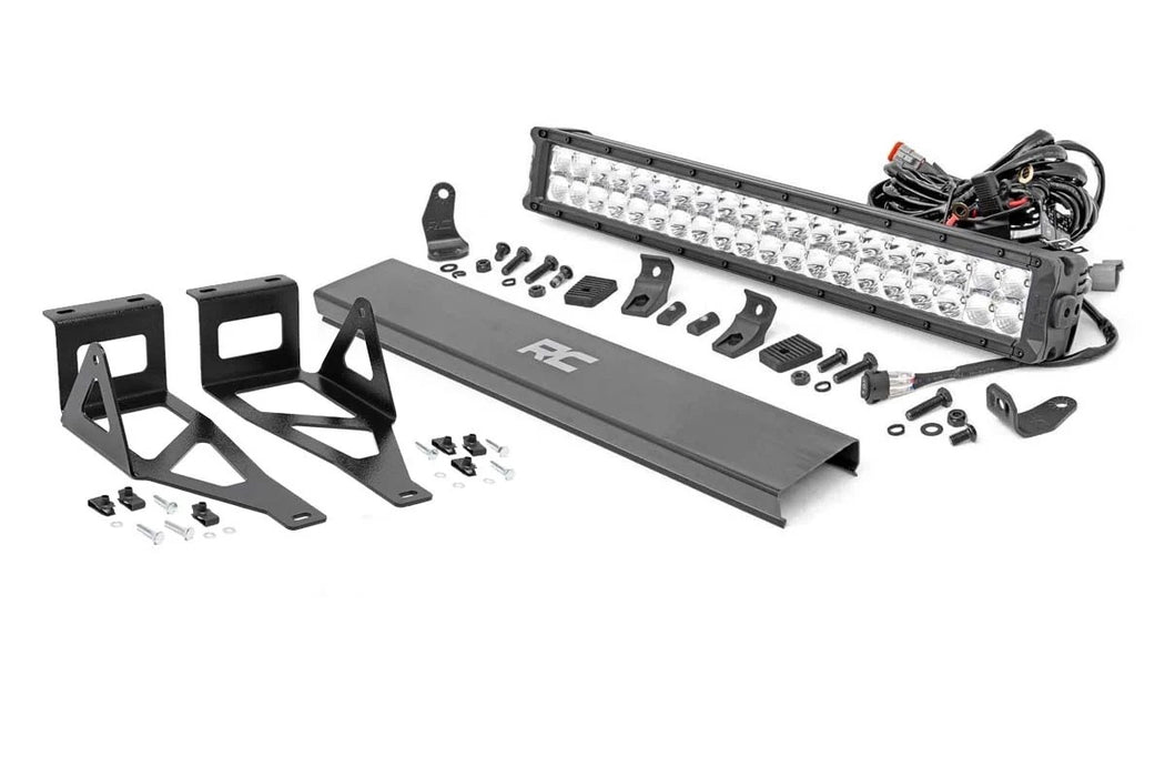 Rough Country LED Light Kit - Bumper - 20" Chrome Dual Row - Amber DRL | Ford F-250/F-350 Super Duty (05-07)