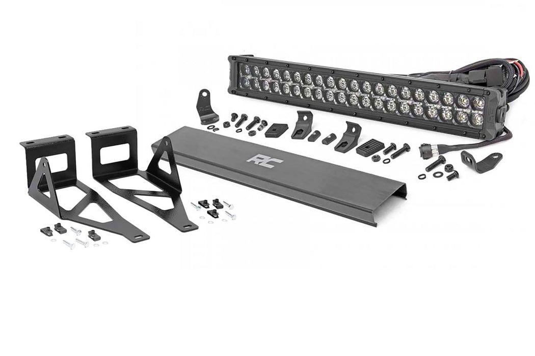 Rough Country LED Light Kit - Bumper Mount - 20" Black Dual Row - Amber DRL | Ford F-250/F-350 Super Duty (05-07)