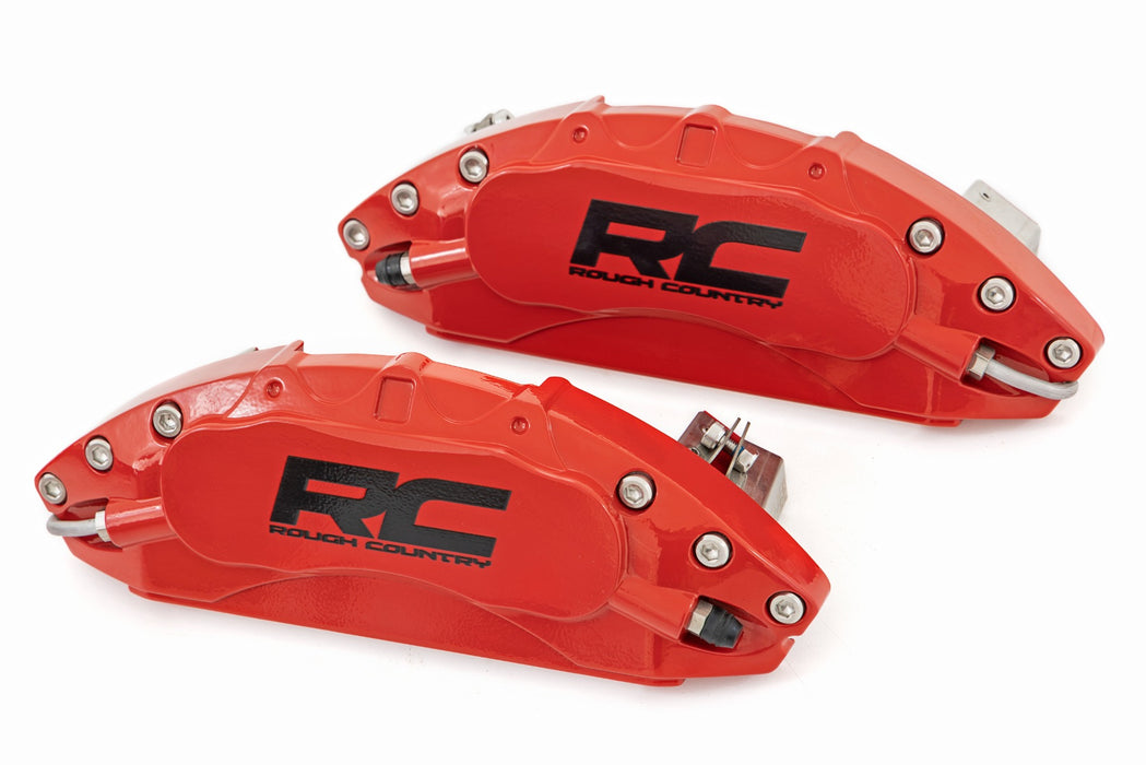 Rough Country Caliper Covers, Front and Rear, Red, Chevy/GMC 1500 (2014-2018 & Classic), view 5