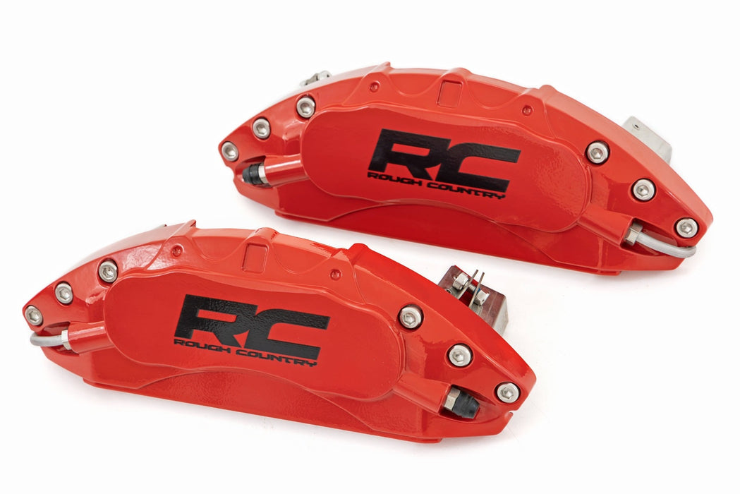 Rough Country Caliper Covers - Rear - Red - Elec Brakes | Ford Expedition/F-150/Raptor