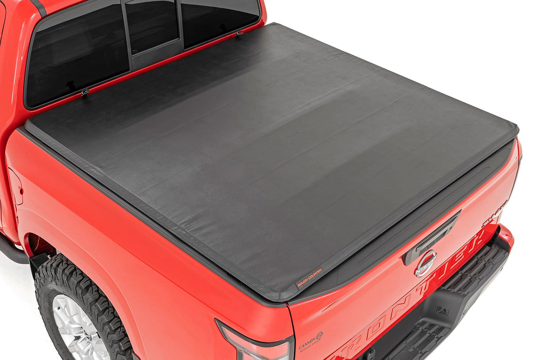 Rough Country Soft Tri-Fold Bed Cover - 5' Bed | Nissan Frontier 2WD/4WD (2022-2025) | P/N 41805522A