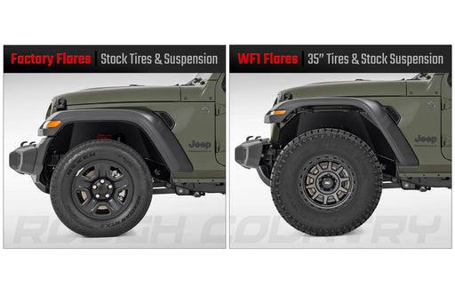 Rough Country WF1 Fender Flares, Jeep Gladiator JT 4WD (2020-2025)