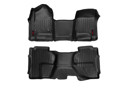 Rough Country Floor Mats, FR & RR, OV Hump, Ext Cb, Chevy/GMC 1500/2500HD/3500HD 2WD/4WD