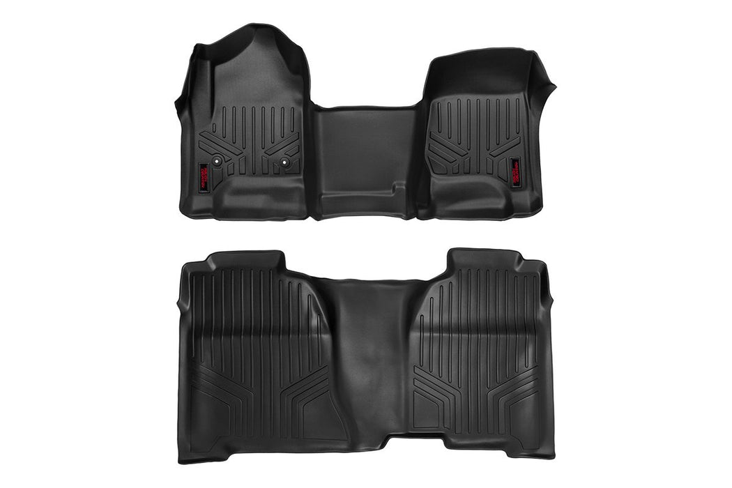 Rough Country Floor Mats - FR &amp; RR - OV Hump - Crew | Chevy/GMC 1500/2500HD/3500HD 2WD/4WD
