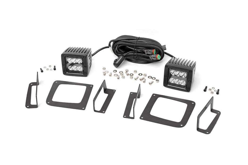 LED Light Kit - Fog Mount - 2 inch Black Pair - GMC Sierra 1500 2WD/4WD (14-15)