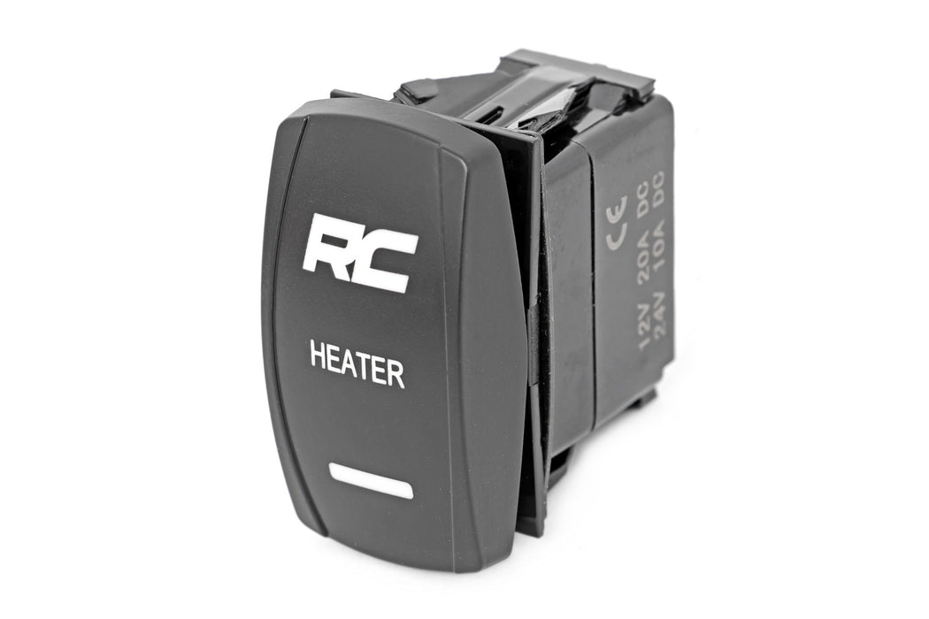 Rough Country Rocker Switch - Cab Heater - 2x1 with Logo - Blue Back Light | Polaris General XP 4 1000