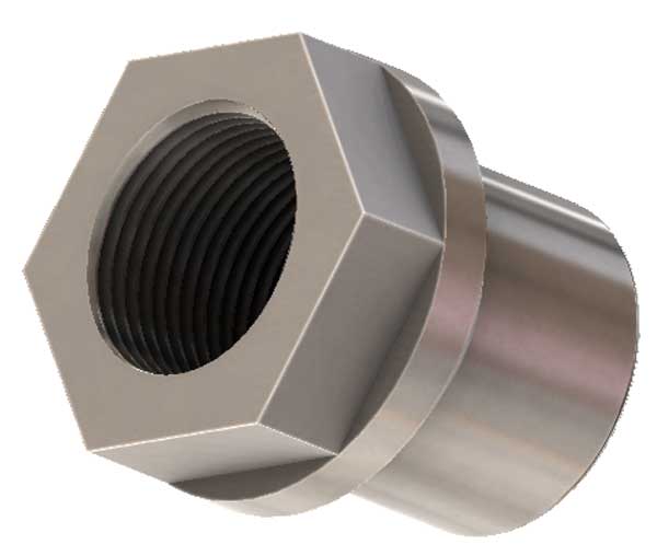 1 1/4-12 Hex Left Hand Thread Tube Insert for 1 1/2 Inch ID Tube